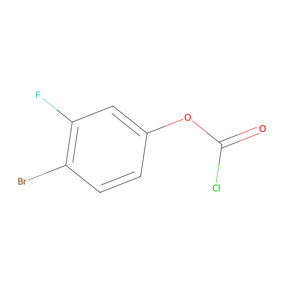 4-Bromo-3-fluorophenyl chloroformate molecular structure, CAS 1526598-70-8