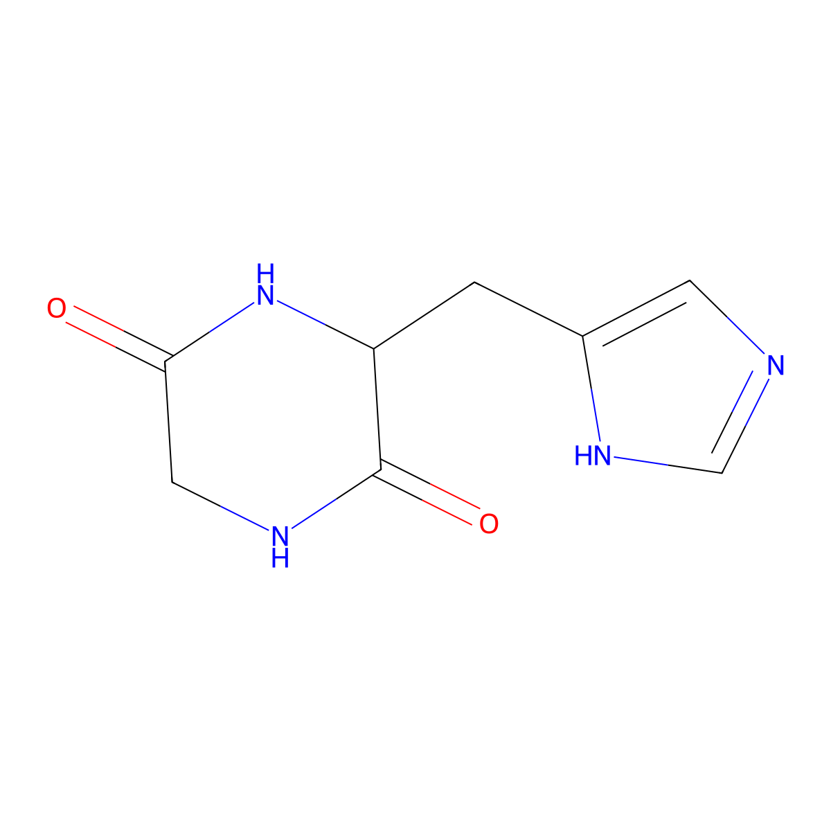 Cyclo(-Gly-His) molecular structure, CAS 15266-88-3