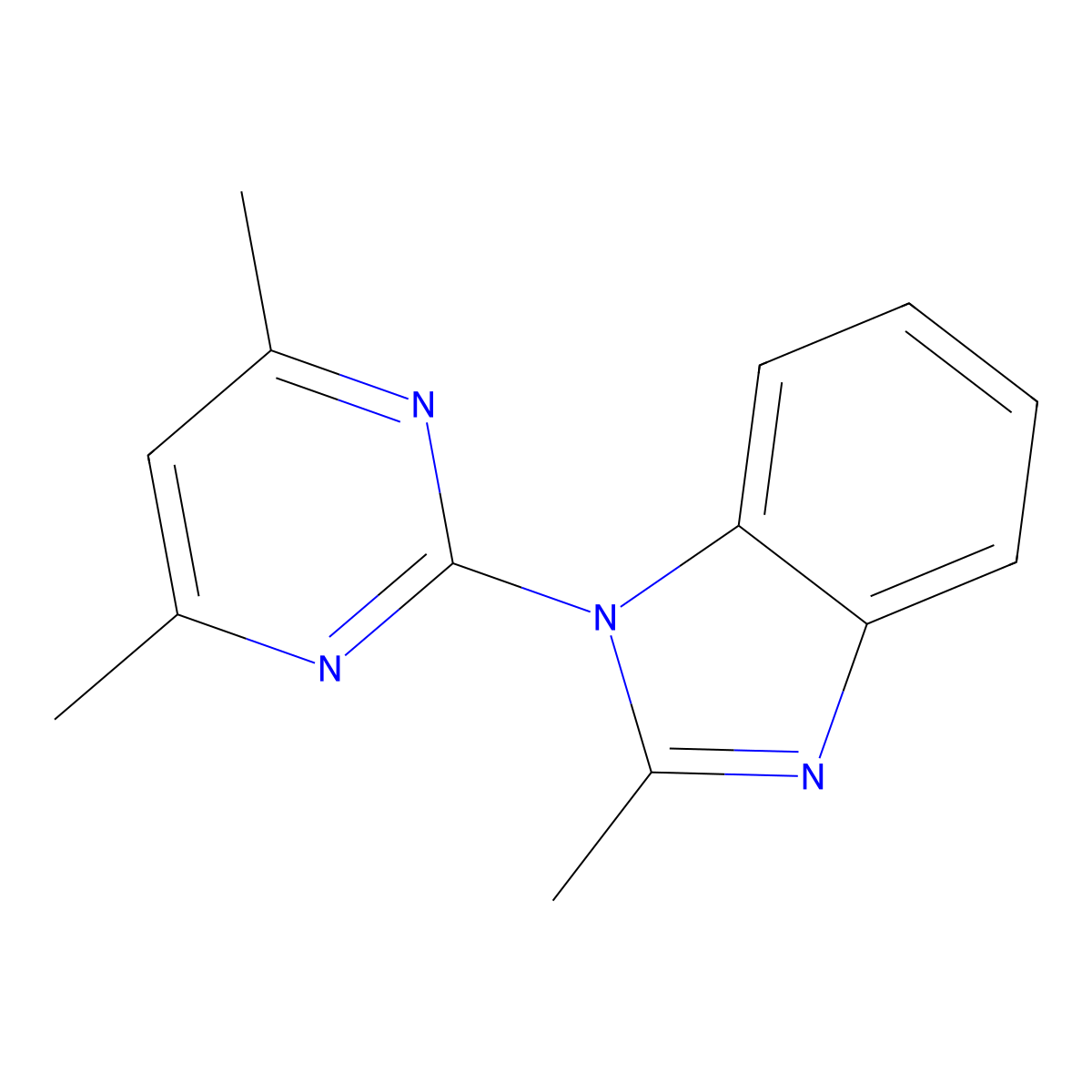 1-(4,6-dimethylpyrimidin-2-yl)-2-methyl-1H-1,3-benzodiazole molecular structure, CAS 1526608-61-6