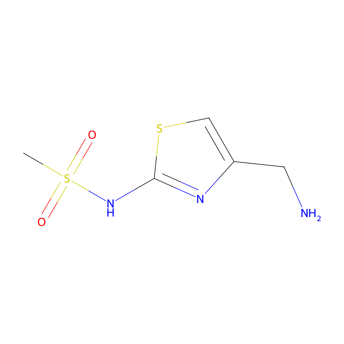 N-[4-(Aminomethyl)-1,3-thiazol-2-yl]methanesulfonamide molecular structure, CAS 1526631-08-2