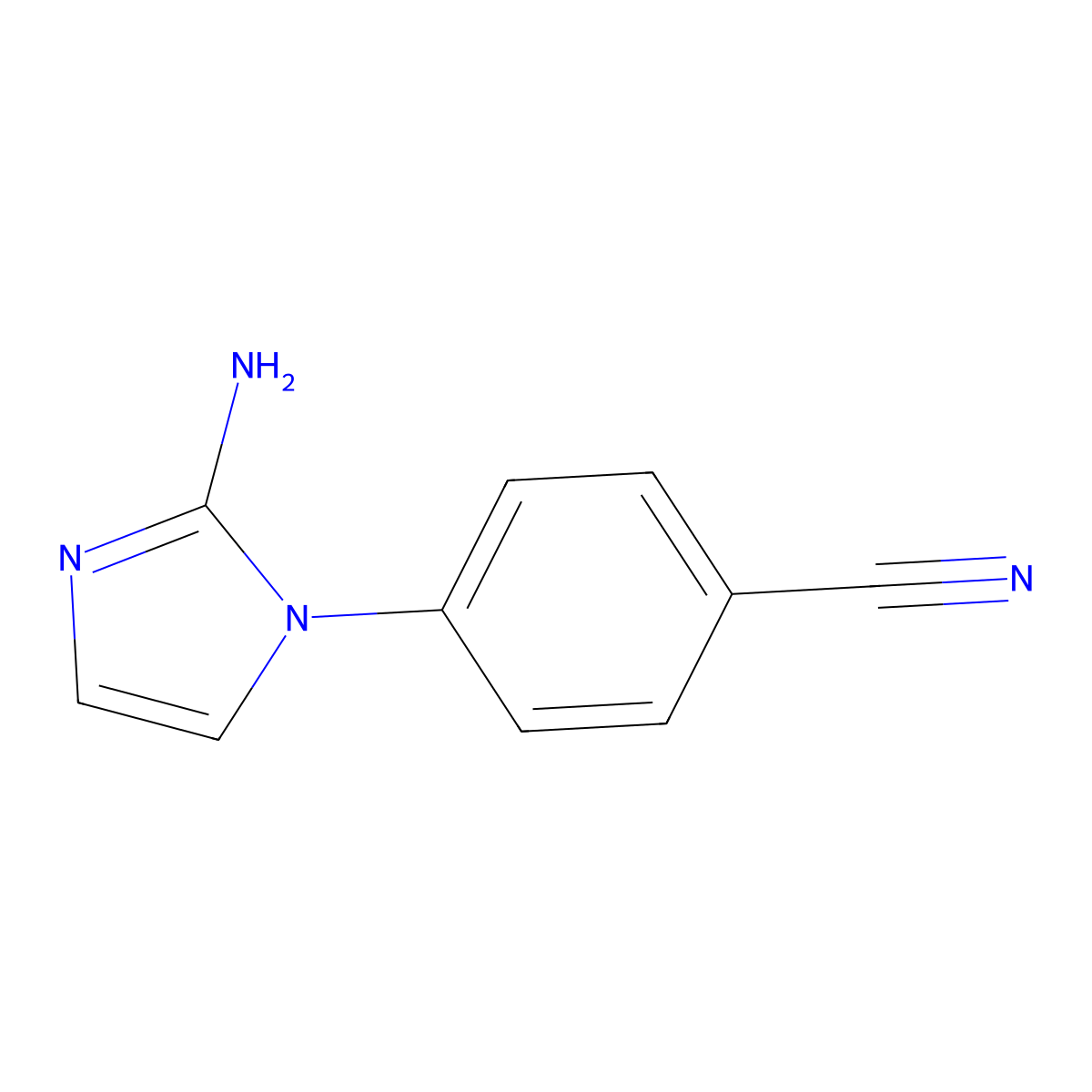 4-(2-amino-1H-imidazol-1-yl)benzonitrile molecular structure, CAS 1526631-85-5