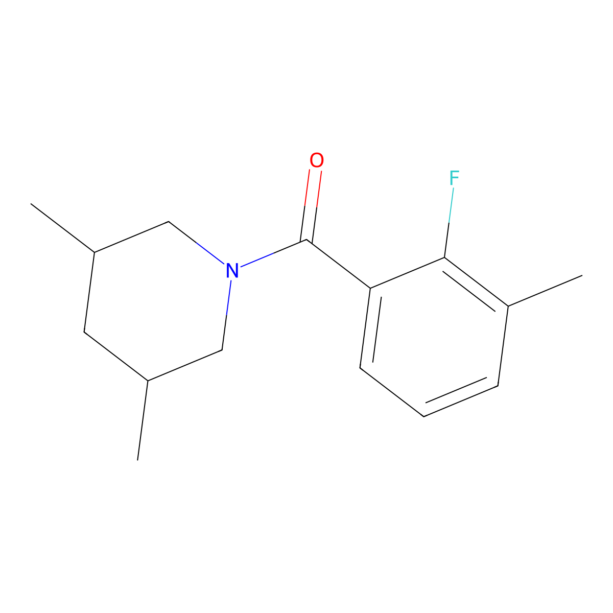 (3,5-Dimethyl-1-piperidinyl)(2-fluoro-3-methylphenyl)methanone molecular structure, CAS 1526634-99-0