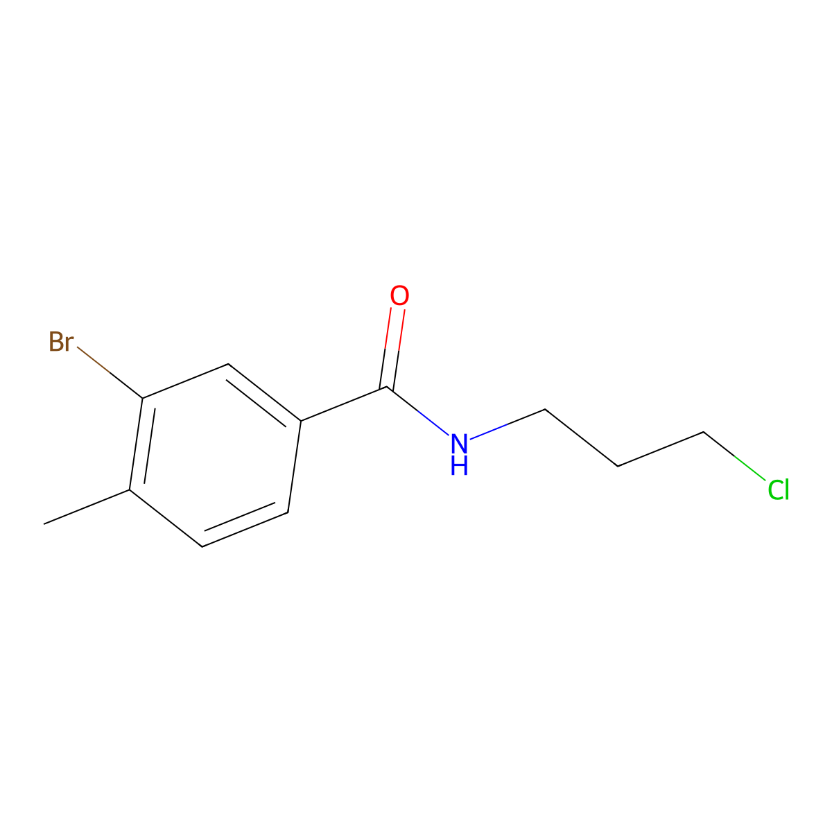 3-Bromo-N-(3-chloropropyl)-4-methylbenzamide molecular structure, CAS 1526643-31-1