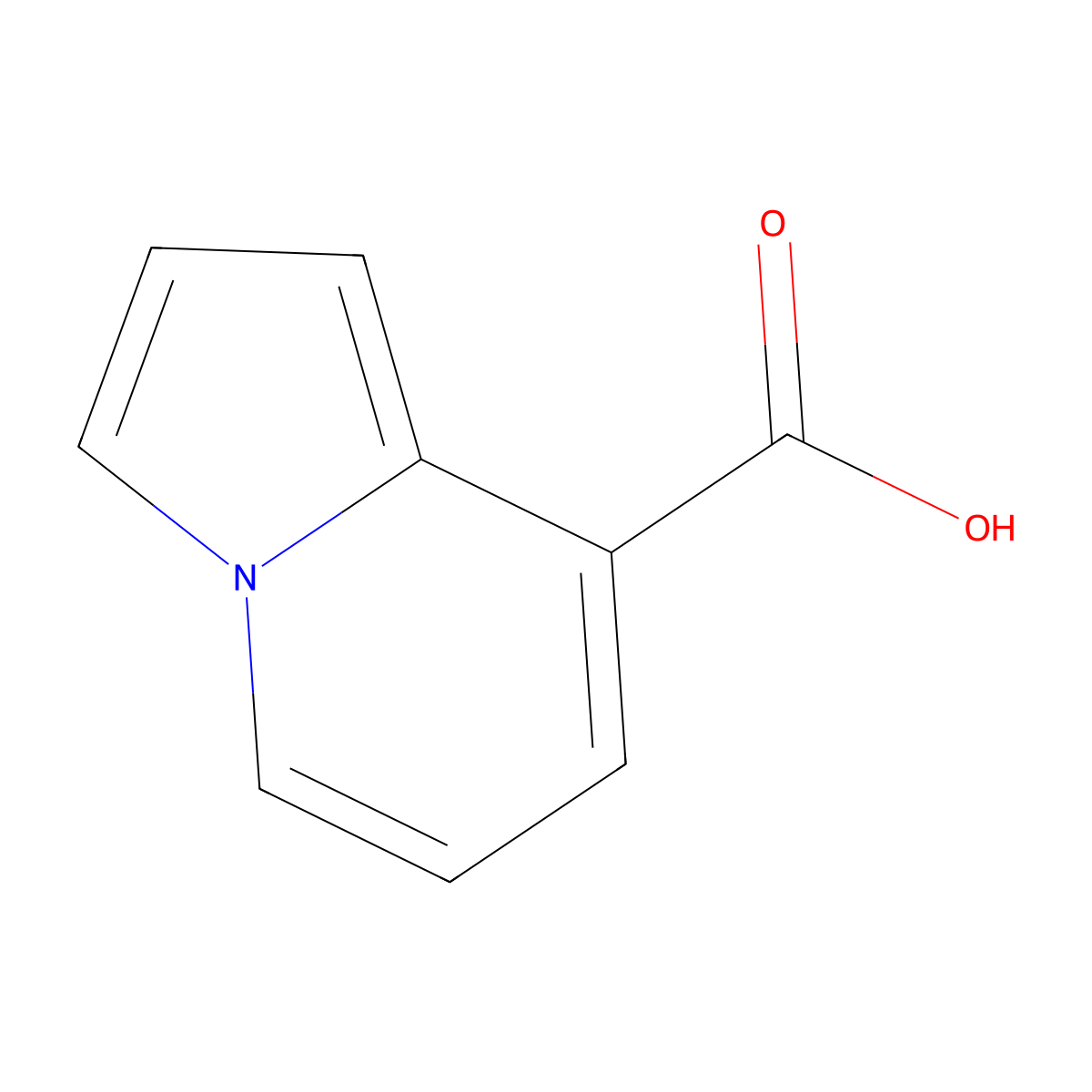 Indolizine-8-carboxylic acid molecular structure, CAS 1526647-48-2