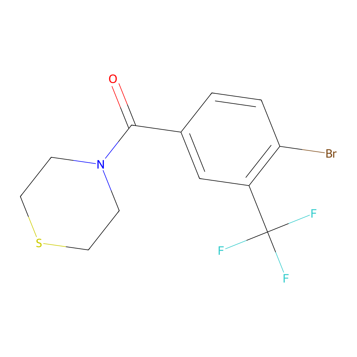 (4-Bromo-3-(trifluoromethyl)phenyl)(thiomorpholino)methanone molecular structure, CAS 1526648-09-8