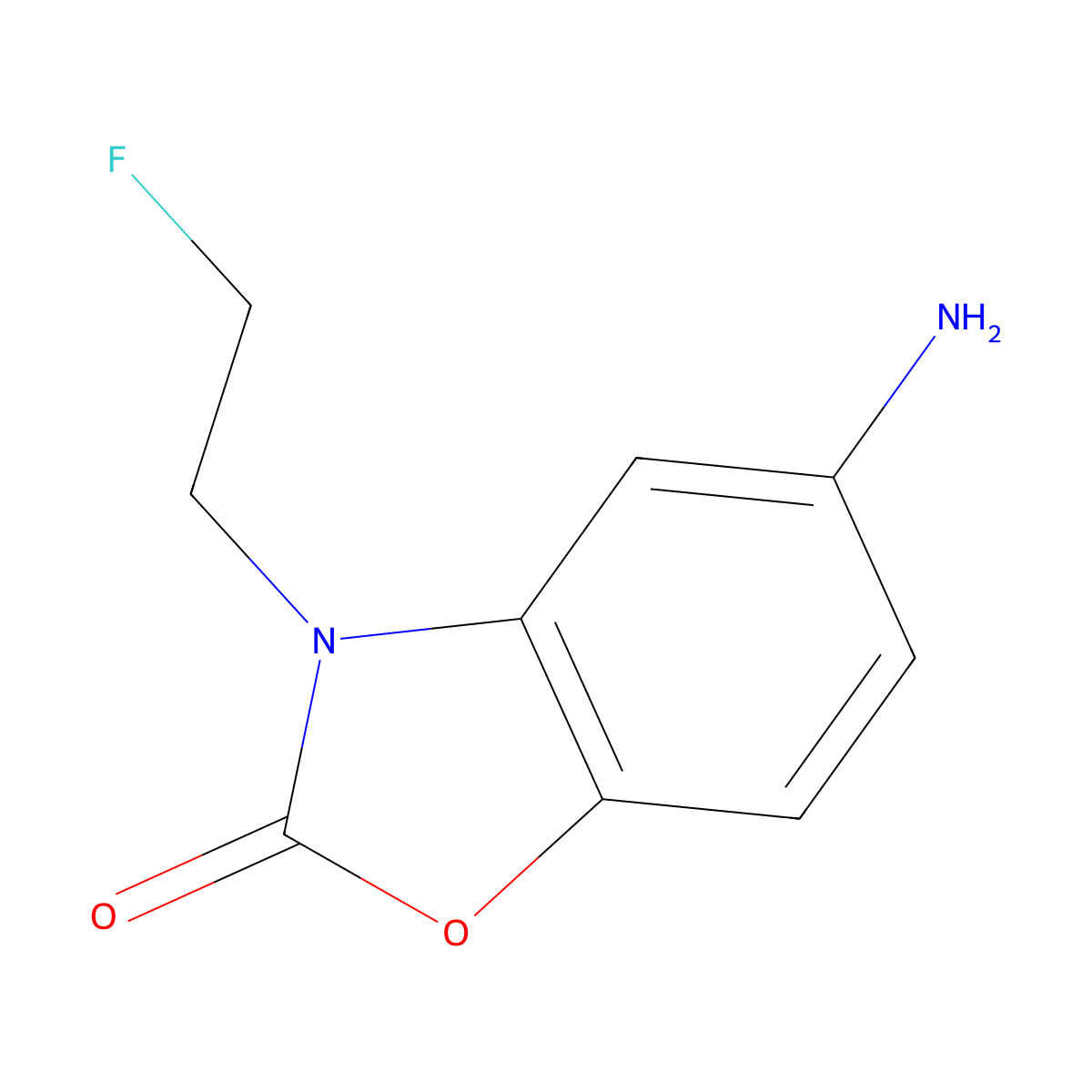 5-Amino-3-(2-fluoroethyl)-2,3-dihydro-1,3-benzoxazol-2-one molecular structure, CAS 1526649-47-7
