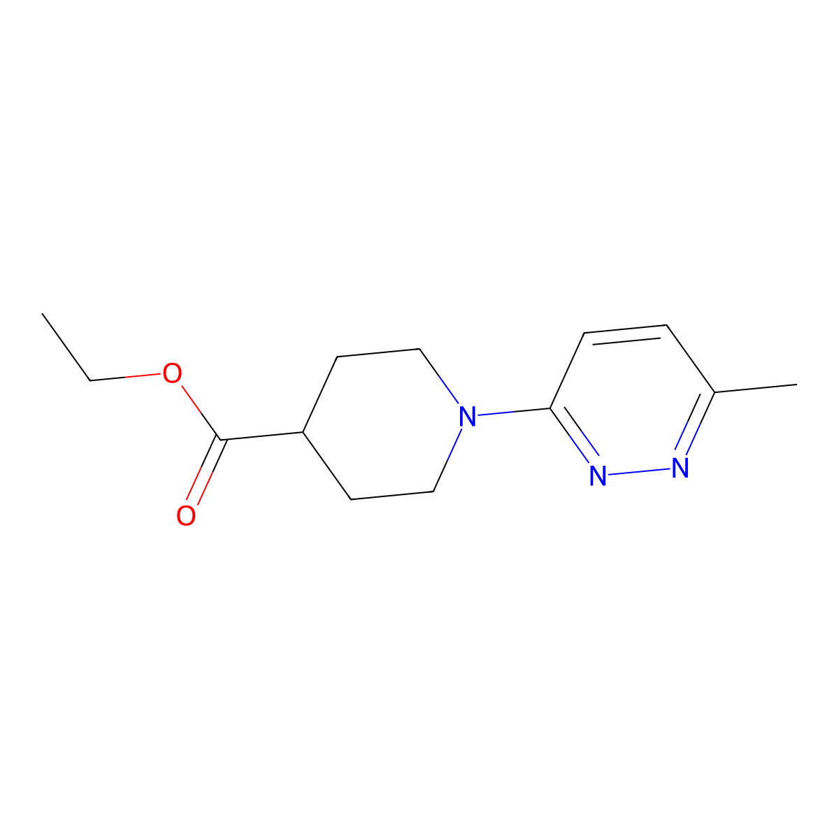 Ethyl 1-(6-methylpyridazin-3-yl)piperidine-4-carboxylate molecular structure, CAS 152665-25-3