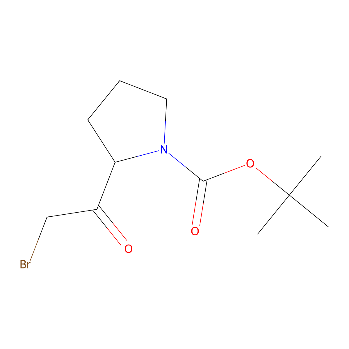 tert-butyl (2S)-2-(2-bromoacetyl)pyrrolidine-1-carboxylate molecular structure, CAS 152665-75-3