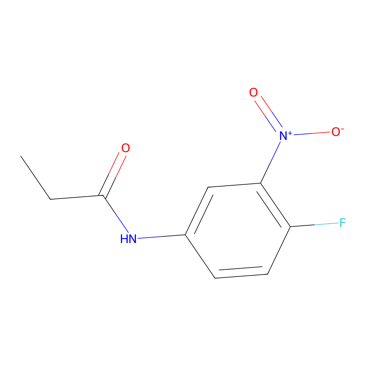 Propanamide, N-(4-fluoro-3-nitrophenyl)- molecular structure, CAS 152666-75-6