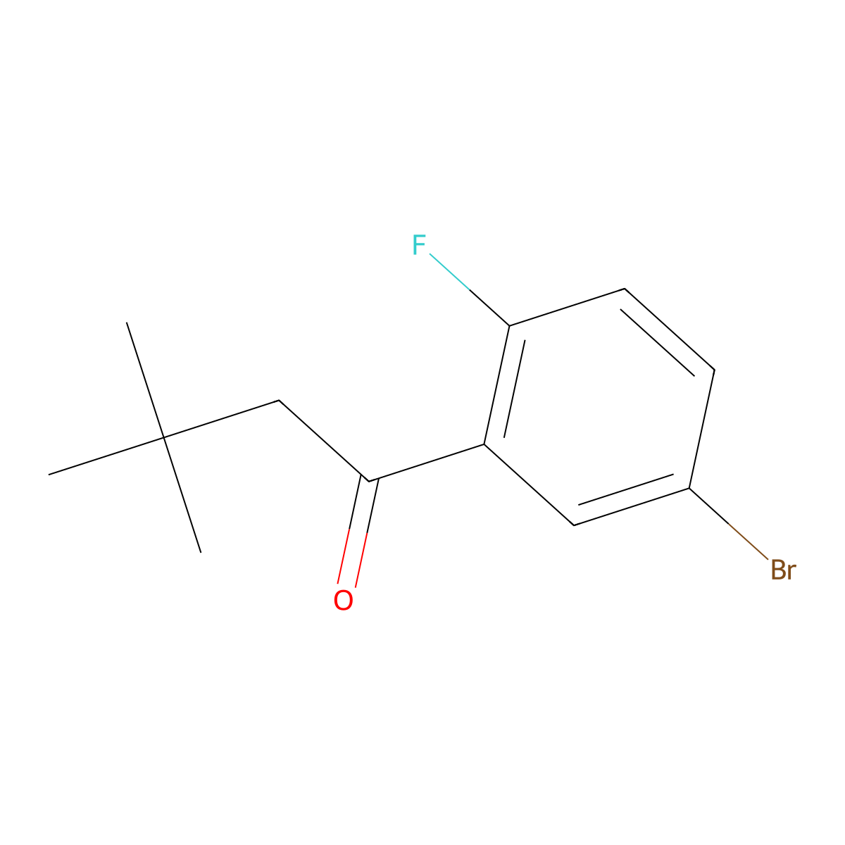 1-(5-Bromo-2-fluorophenyl)-3,3-dimethyl-1-butanone molecular structure, CAS 1526661-01-7