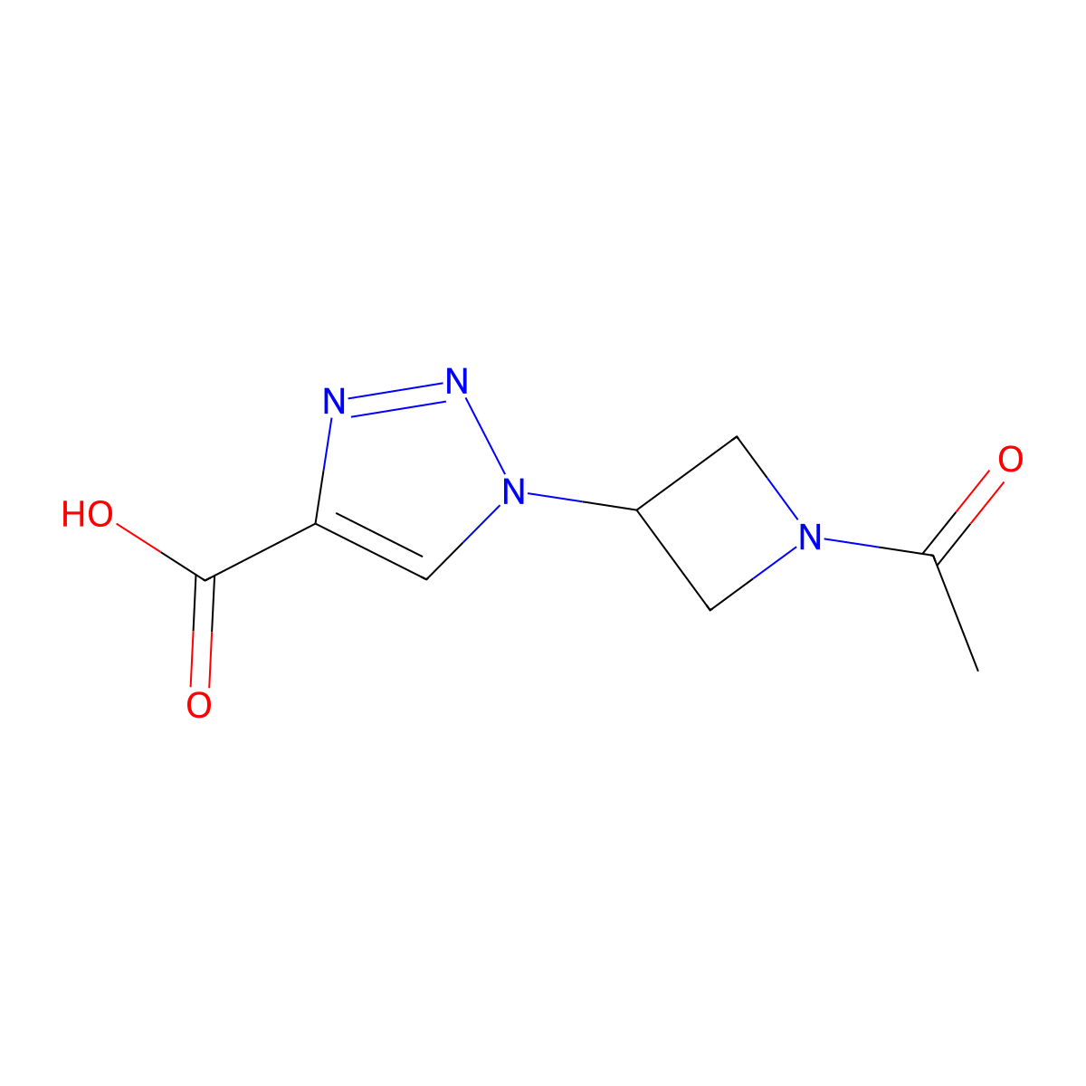 1-(1-acetylazetidin-3-yl)-1H-1,2,3-triazole-4-carboxylic acid molecular structure, CAS 1526661-93-7