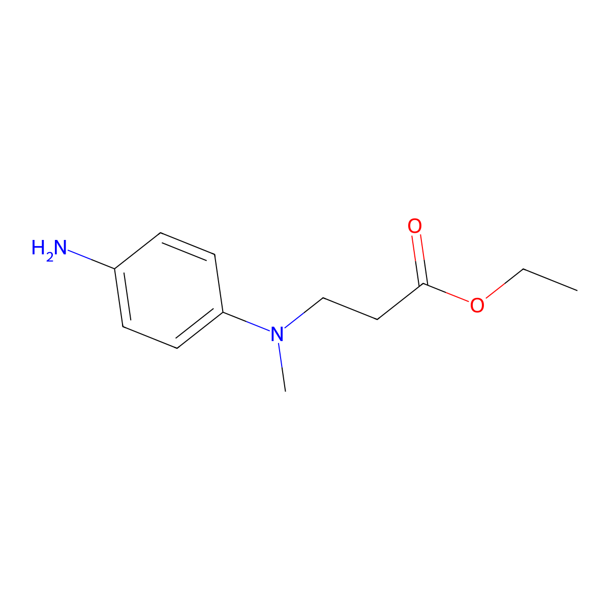 Ethyl 3-[(4-aminophenyl)(methyl)amino]propanoate molecular structure, CAS 1526667-00-4