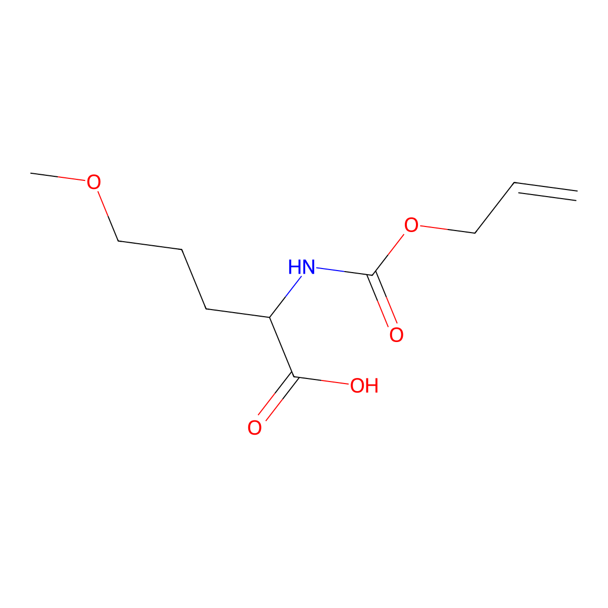 5-Methoxy-2-{[(prop-2-en-1-yloxy)carbonyl]amino}pentanoic acid molecular structure, CAS 1526667-94-6
