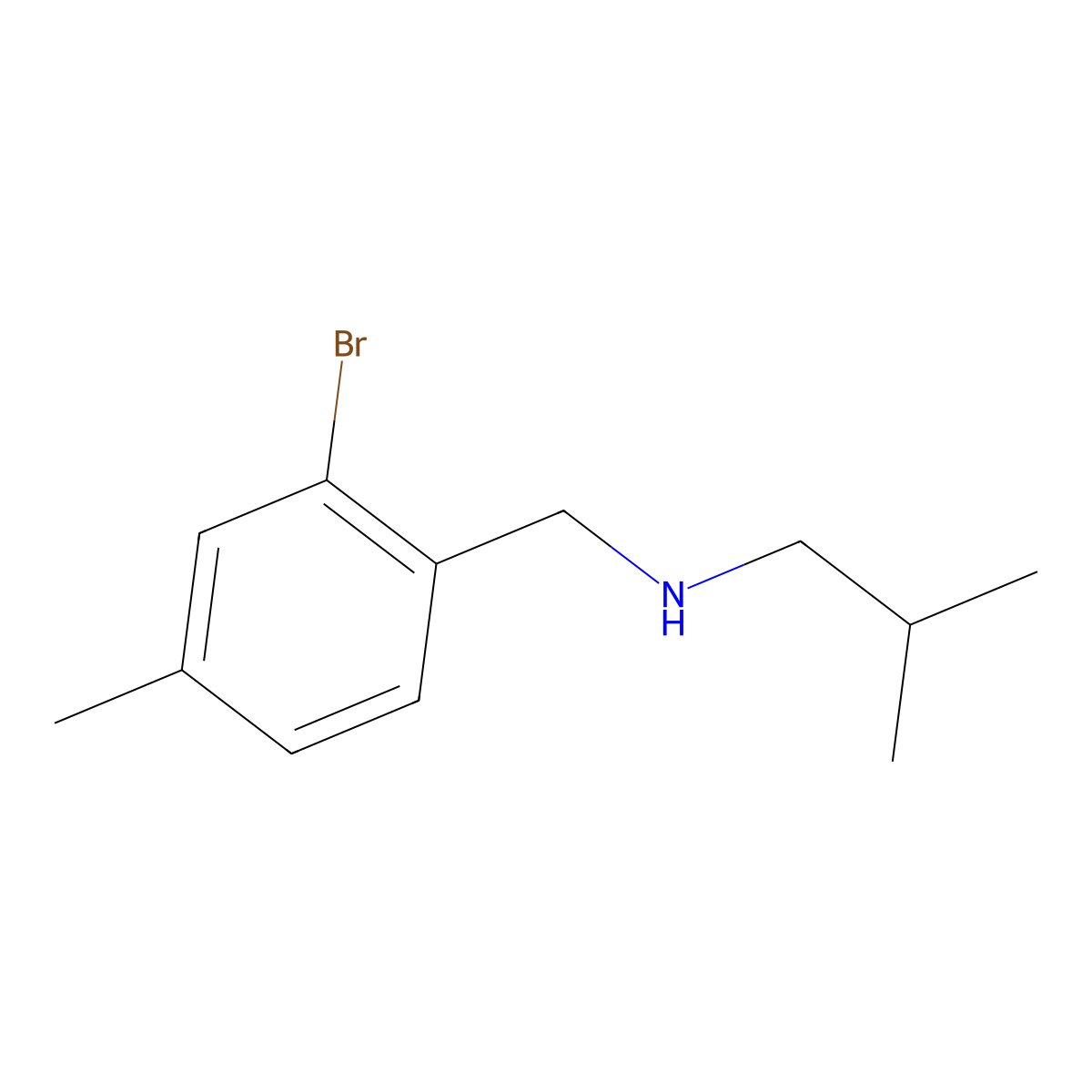 [(2-Bromo-4-methylphenyl)methyl](2-methylpropyl)amine molecular structure, CAS 1526669-06-6