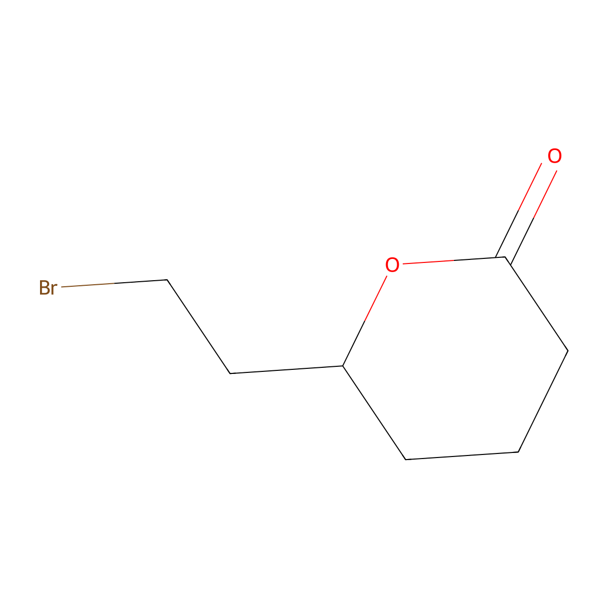 6-(2-Bromoethyl)oxan-2-one molecular structure, CAS 152668-02-5