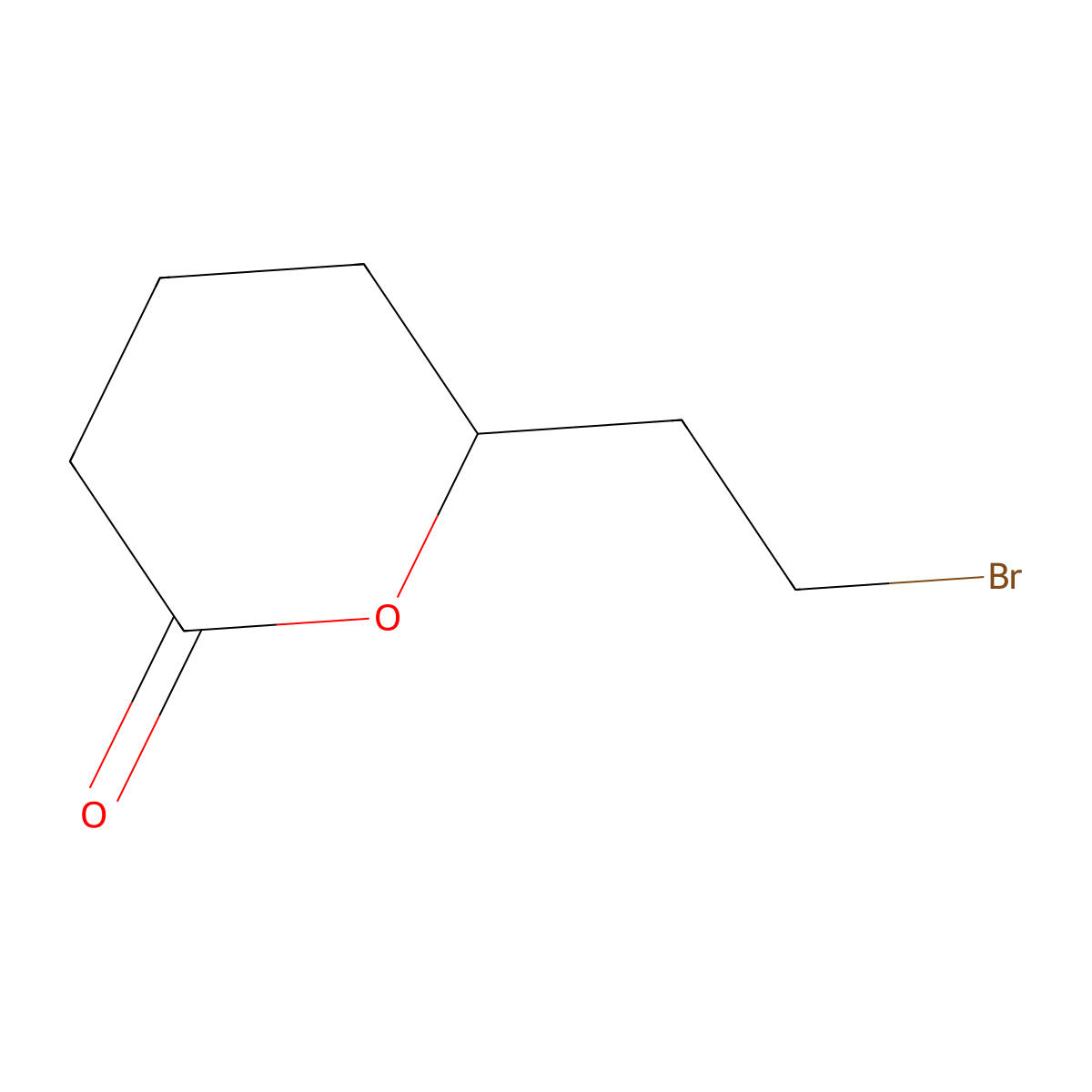 6-(2-Bromoethyl)oxan-2-one molecular structure, CAS 152668-02-5