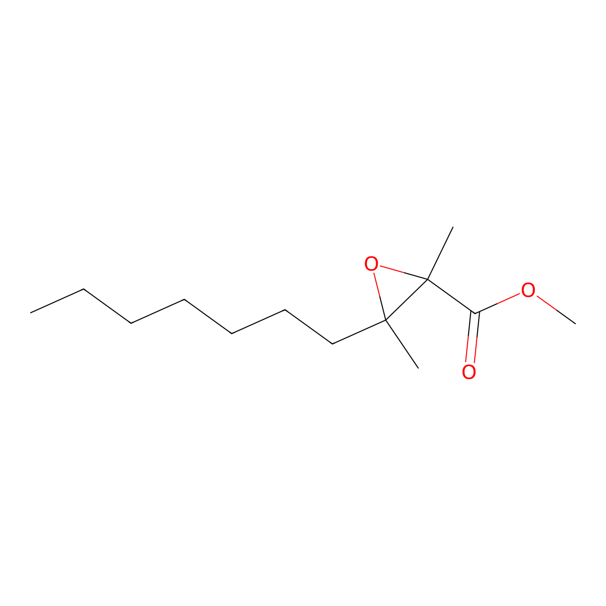 Methyl 3-heptyl-2,3-dimethyloxirane-2-carboxylate molecular structure, CAS 1526685-23-3