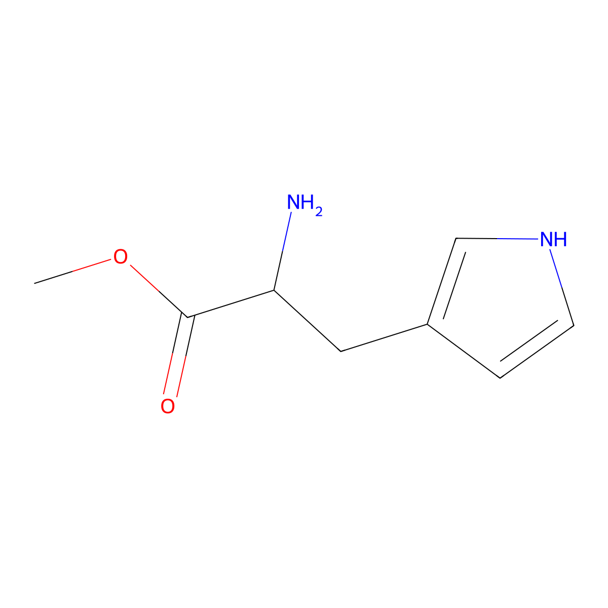methyl 2-amino-3-(1H-pyrrol-3-yl)propanoate molecular structure, CAS 1526685-52-8