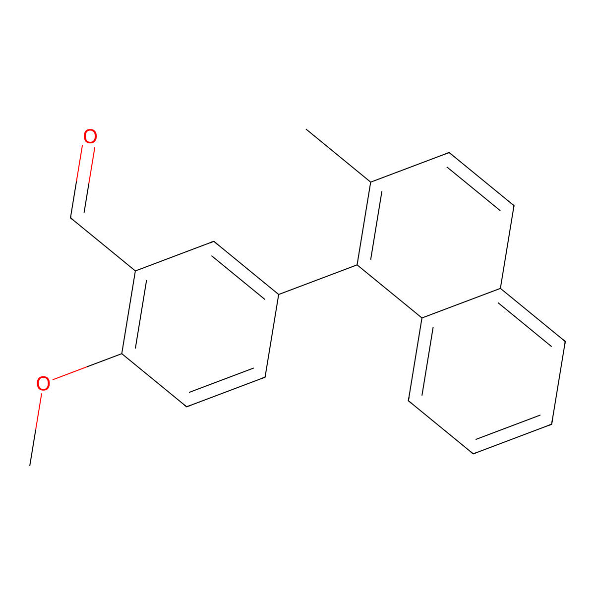 2-Methoxy-5-(2-methyl-1-naphthalenyl)benzaldehyde molecular structure, CAS 1526686-83-8