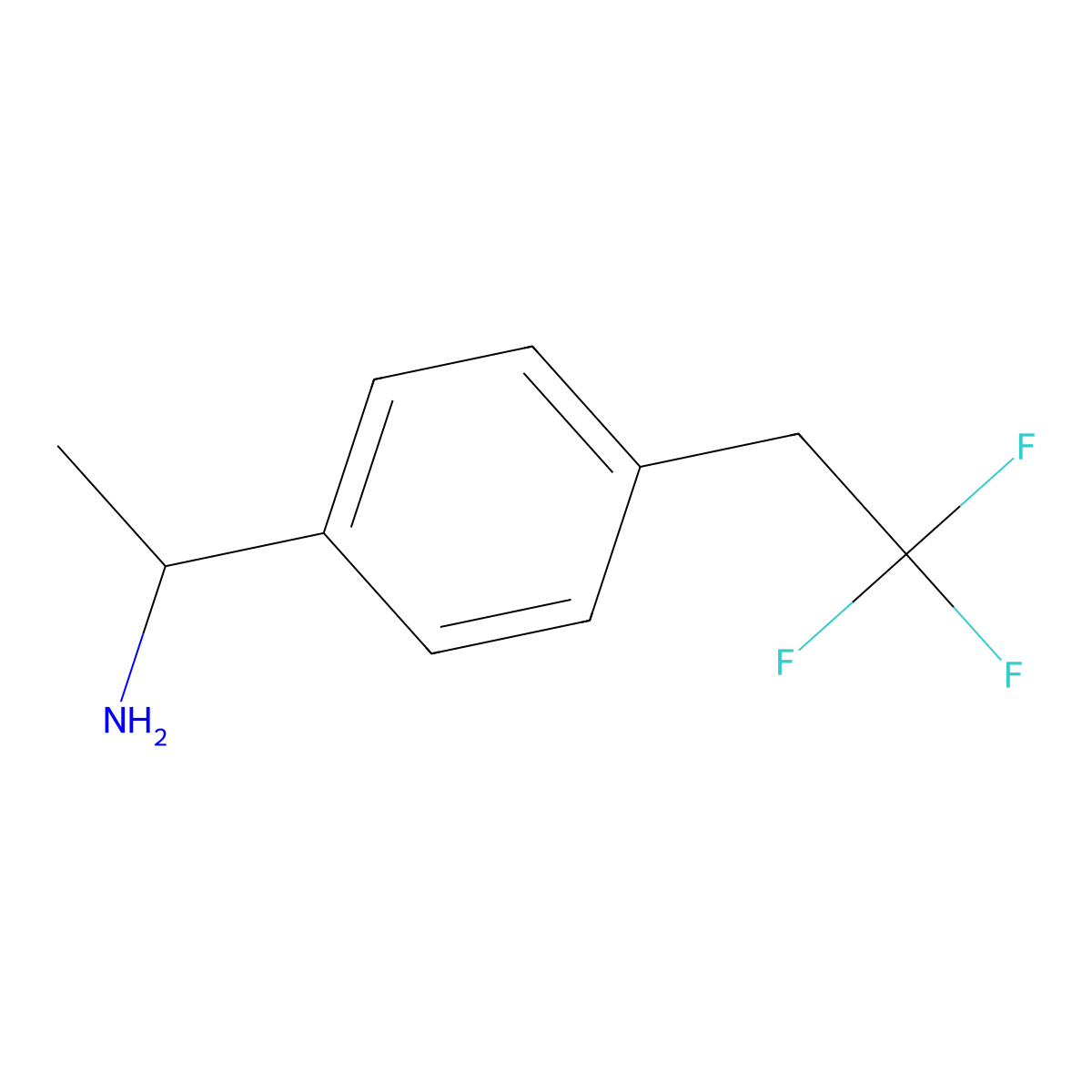 1-[4-(2,2,2-Trifluoroethyl)phenyl]ethan-1-amine molecular structure, CAS 1526689-42-8
