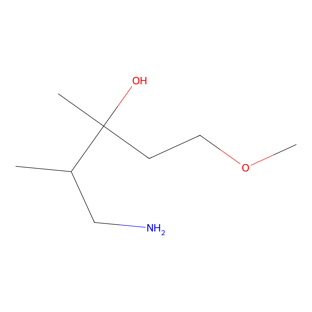 1-Amino-5-methoxy-2,3-dimethylpentan-3-ol molecular structure, CAS 1526692-07-8