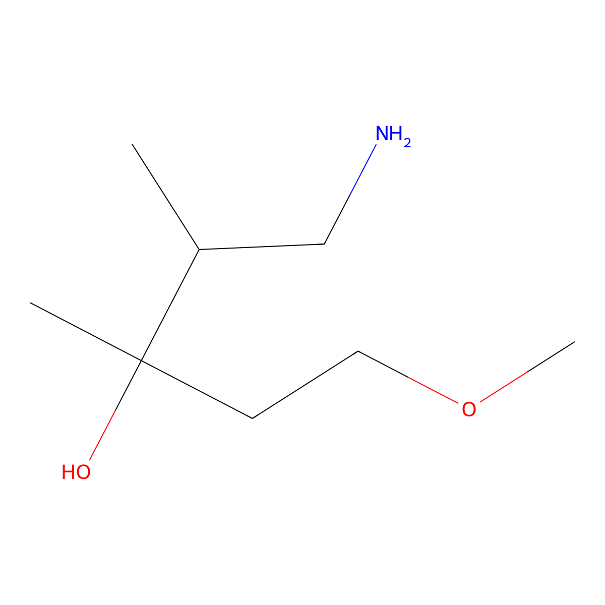 1-Amino-5-methoxy-2,3-dimethylpentan-3-ol molecular structure, CAS 1526692-07-8
