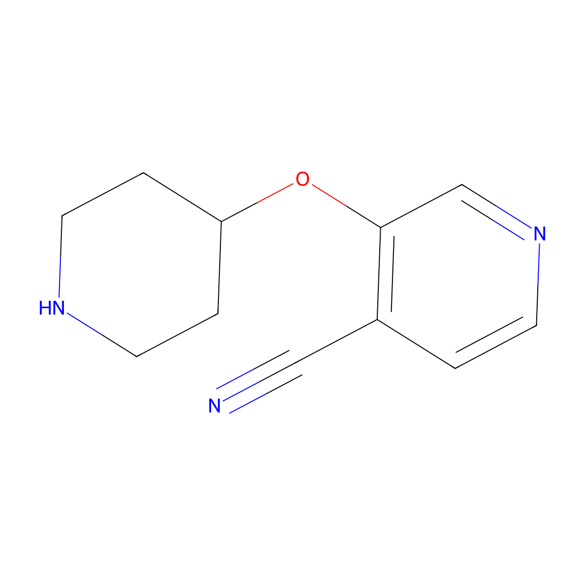 3-(Piperidin-4-yloxy)pyridine-4-carbonitrile molecular structure, CAS 1526698-82-7