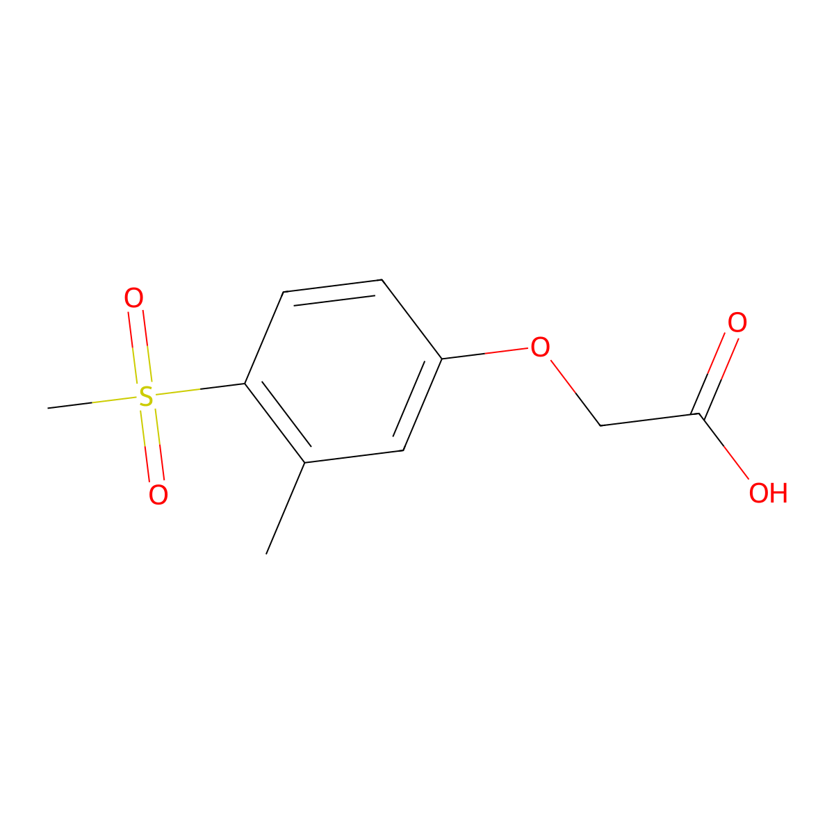 2-(3-Methyl-4-methylsulfonylphenoxy)acetic acid molecular structure, CAS 15267-77-3