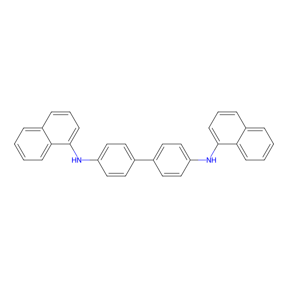 N~4~,N~4'~-Di(naphthalen-1-yl)(1,1'-biphenyl)-4,4'-diamine molecular structure, CAS 152670-41-2