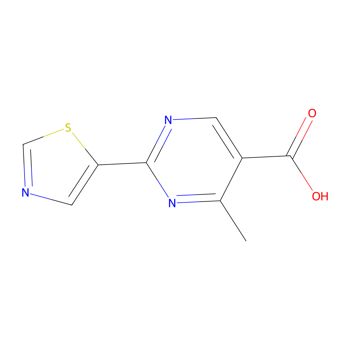 4-Methyl-2-(1,3-thiazol-5-yl)pyrimidine-5-carboxylic acid molecular structure, CAS 1526705-26-9