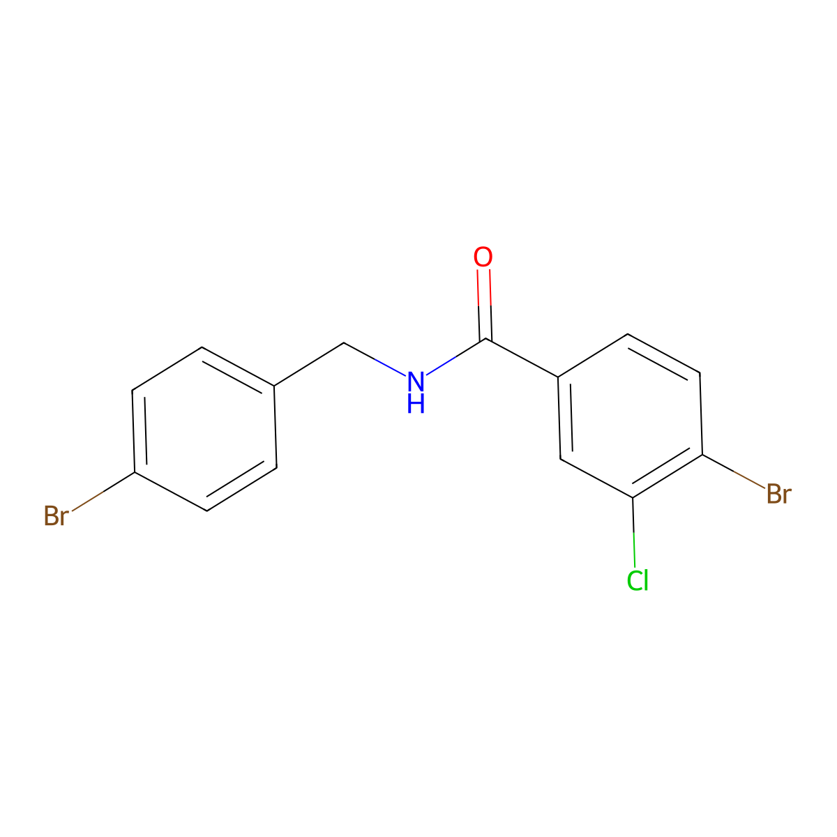 4-Bromo-N-[(4-bromophenyl)methyl]-3-chlorobenzamide molecular structure, CAS 1526707-92-5