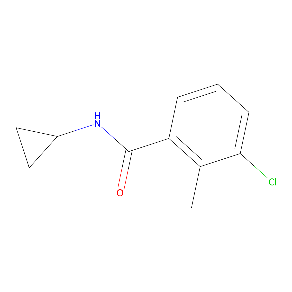 3-chloro-N-cyclopropyl-2-methylbenzamide molecular structure, CAS 1526716-88-0