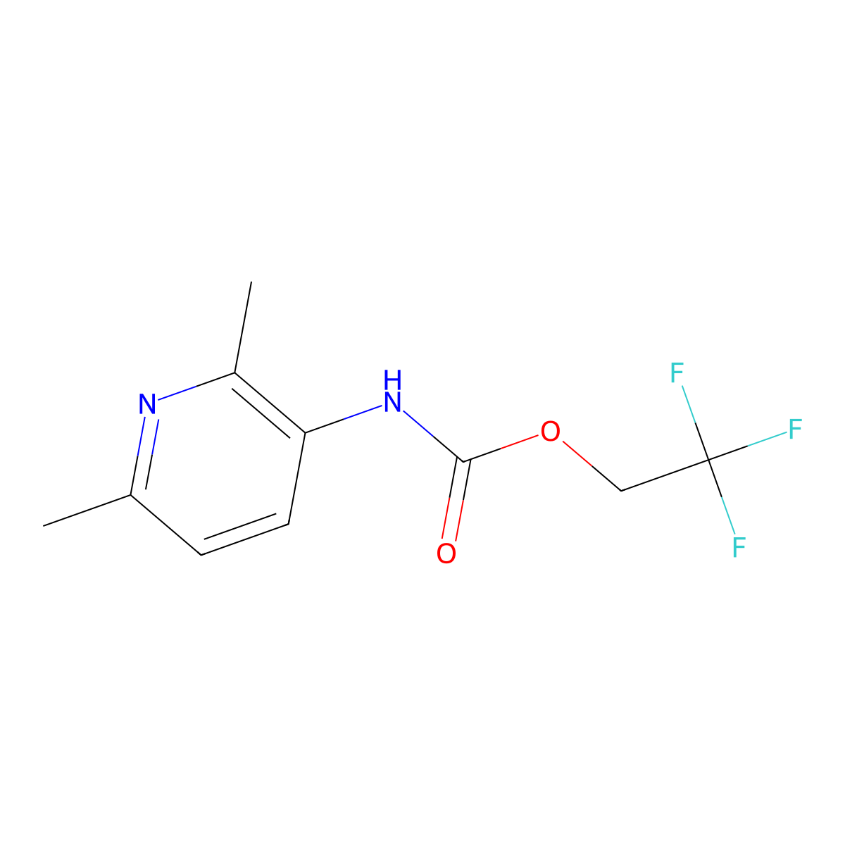 2,2,2-Trifluoroethyl N-(2,6-dimethylpyridin-3-yl)carbamate molecular structure, CAS 1526725-49-4