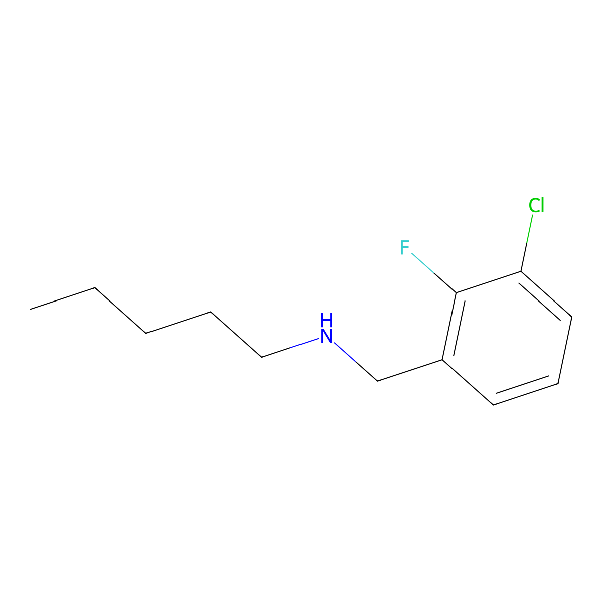 [(3-Chloro-2-fluorophenyl)methyl](pentyl)amine molecular structure, CAS 1526729-35-0