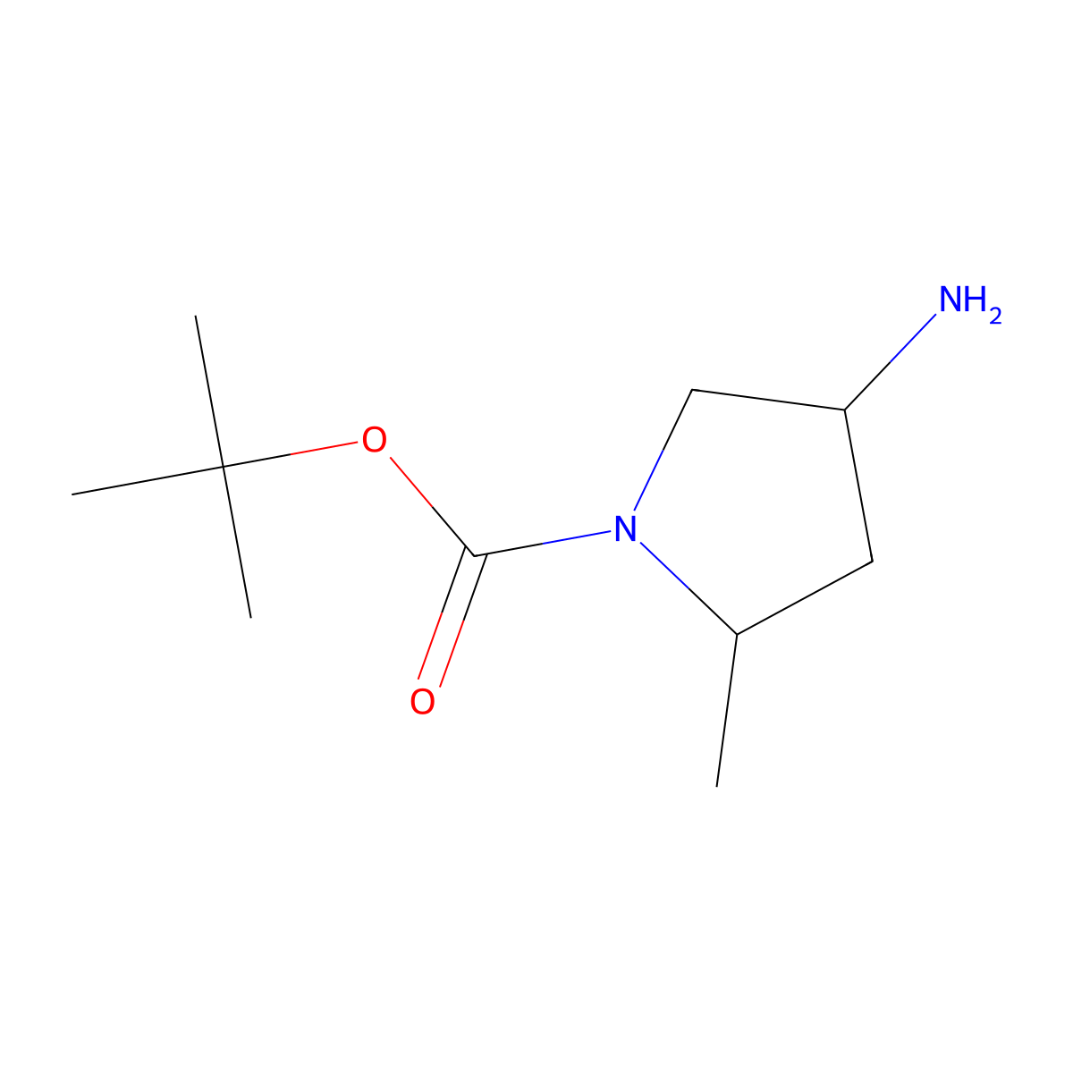 tert-butyl (2S,4S)-4-amino-2-methylpyrrolidine-1-carboxylate molecular structure, CAS 152673-32-0
