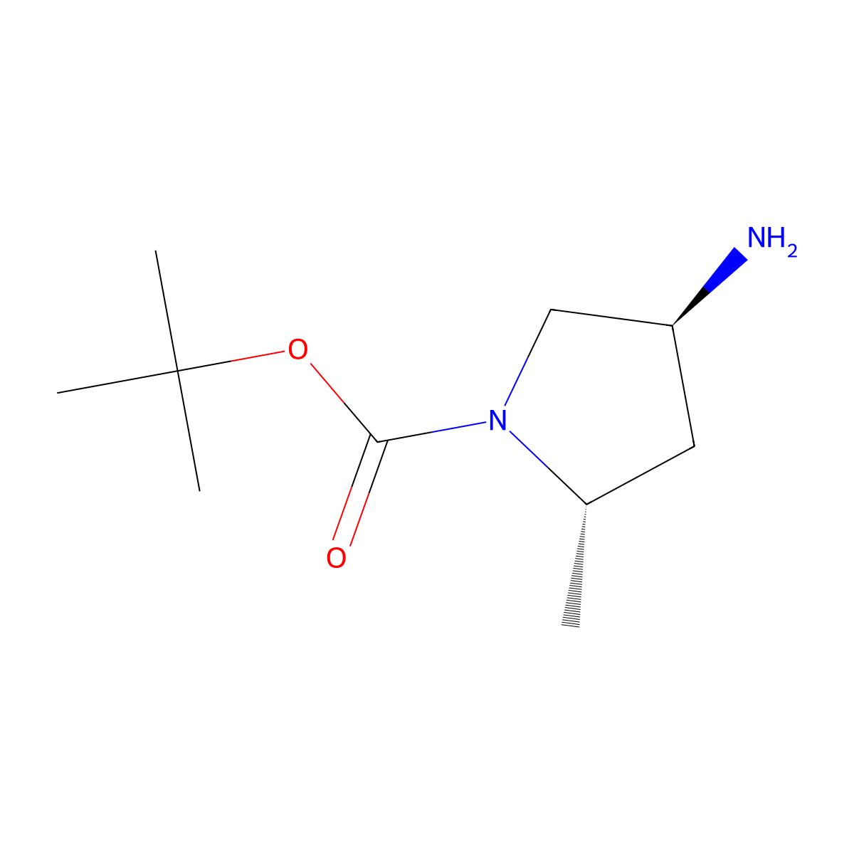 tert-butyl (2S,4S)-4-amino-2-methylpyrrolidine-1-carboxylate molecular structure, CAS 152673-32-0