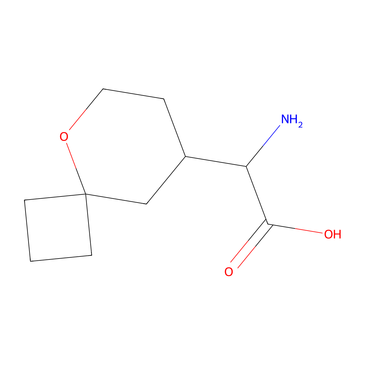 2-Amino-2-(5-oxaspiro[3.5]nonan-8-yl)acetic acid molecular structure, CAS 1526731-85-0