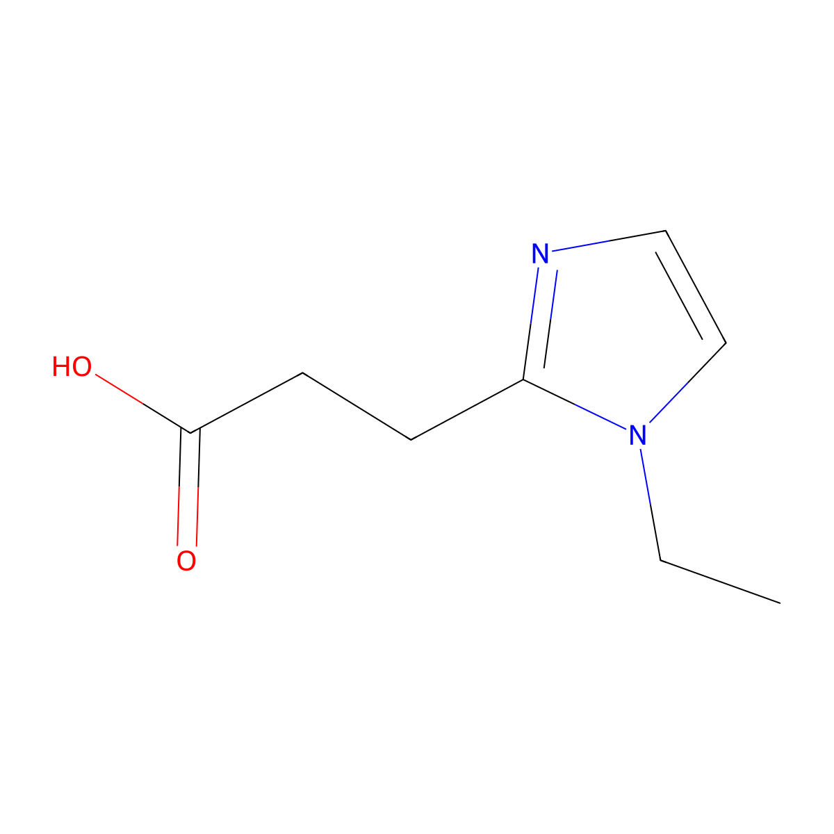 3-(1-Ethyl-1h-imidazol-2-yl)propanoic acid molecular structure, CAS 1526758-60-0