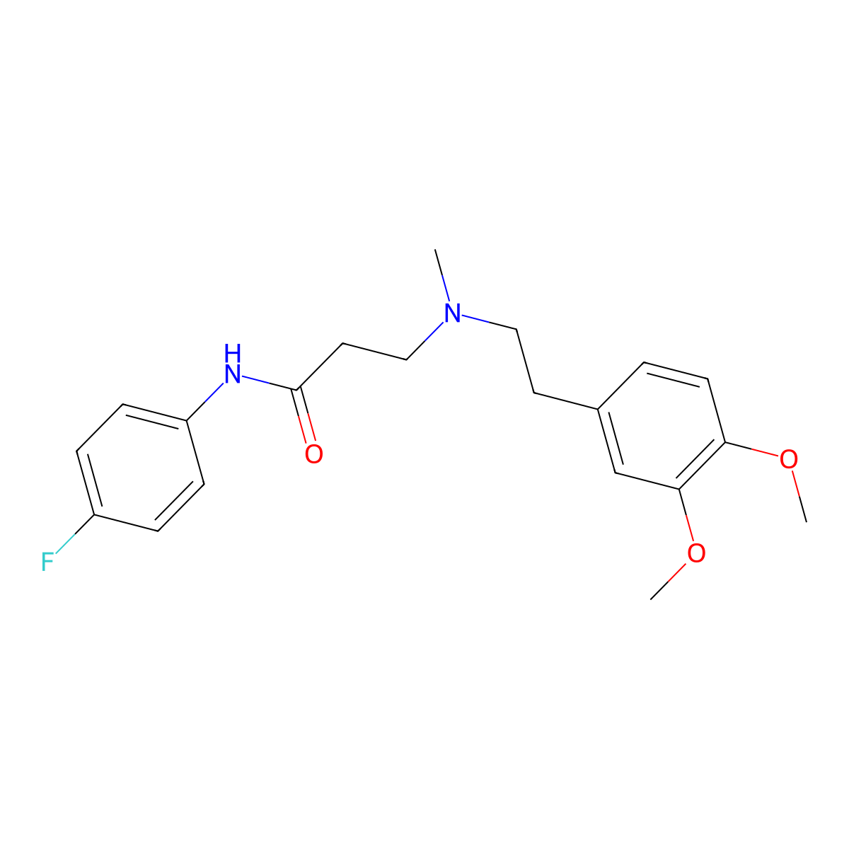 3-[2-(3,4-dimethoxyphenyl)ethyl-methylamino]-N-(4-fluorophenyl)propanamide molecular structure, CAS 152677-07-1