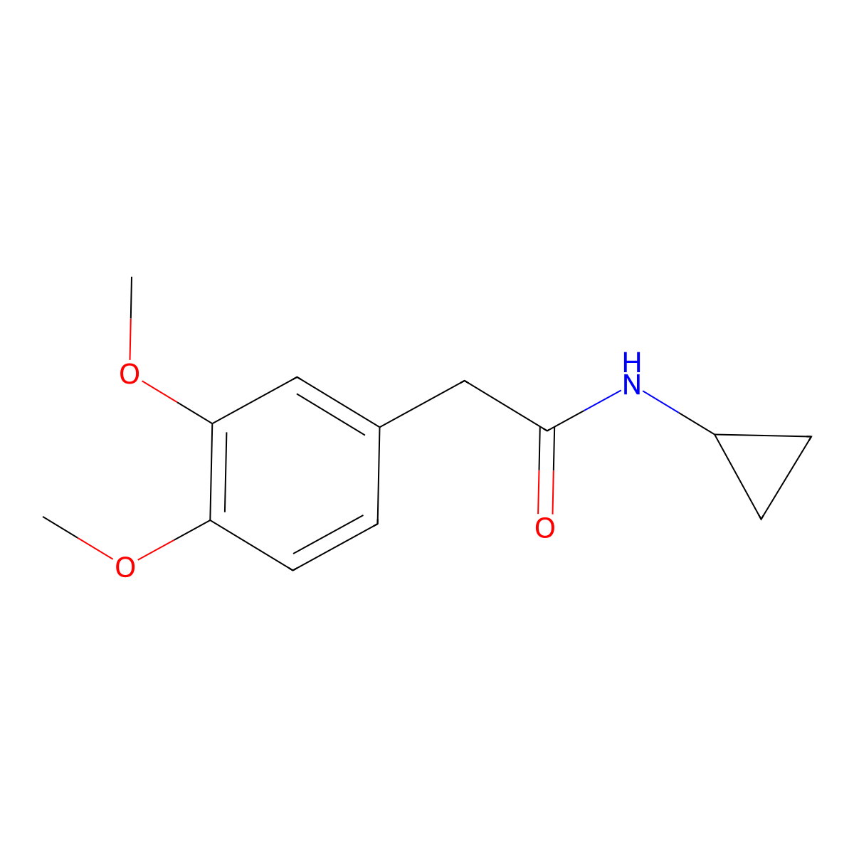 N-cyclopropyl-2-(3,4-dimethoxyphenyl)acetamide molecular structure, CAS 152677-23-1
