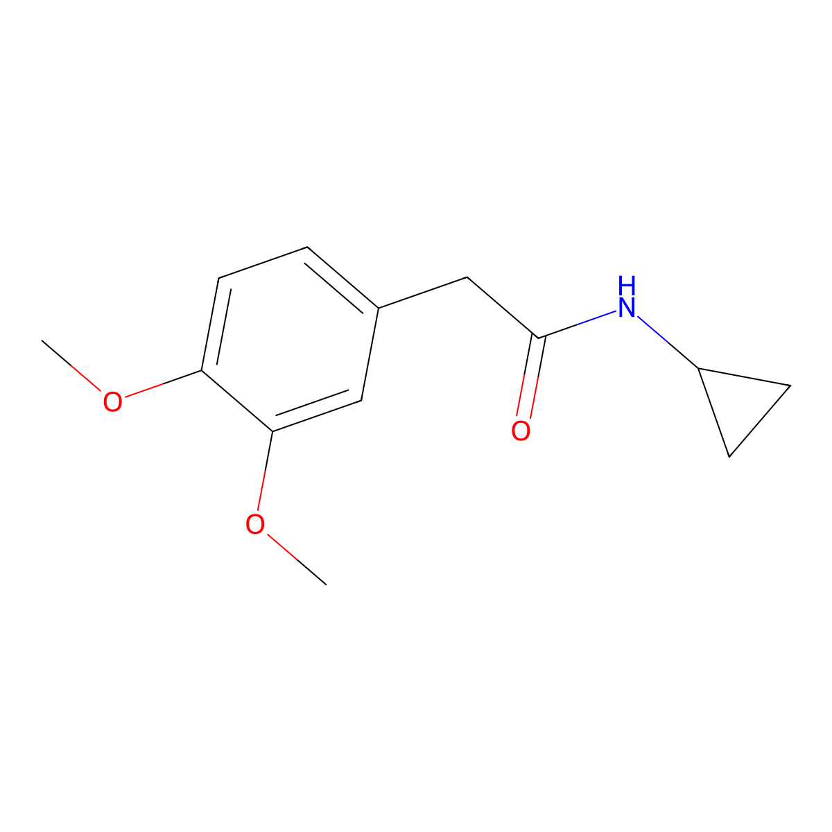 N-cyclopropyl-2-(3,4-dimethoxyphenyl)acetamide molecular structure, CAS 152677-23-1