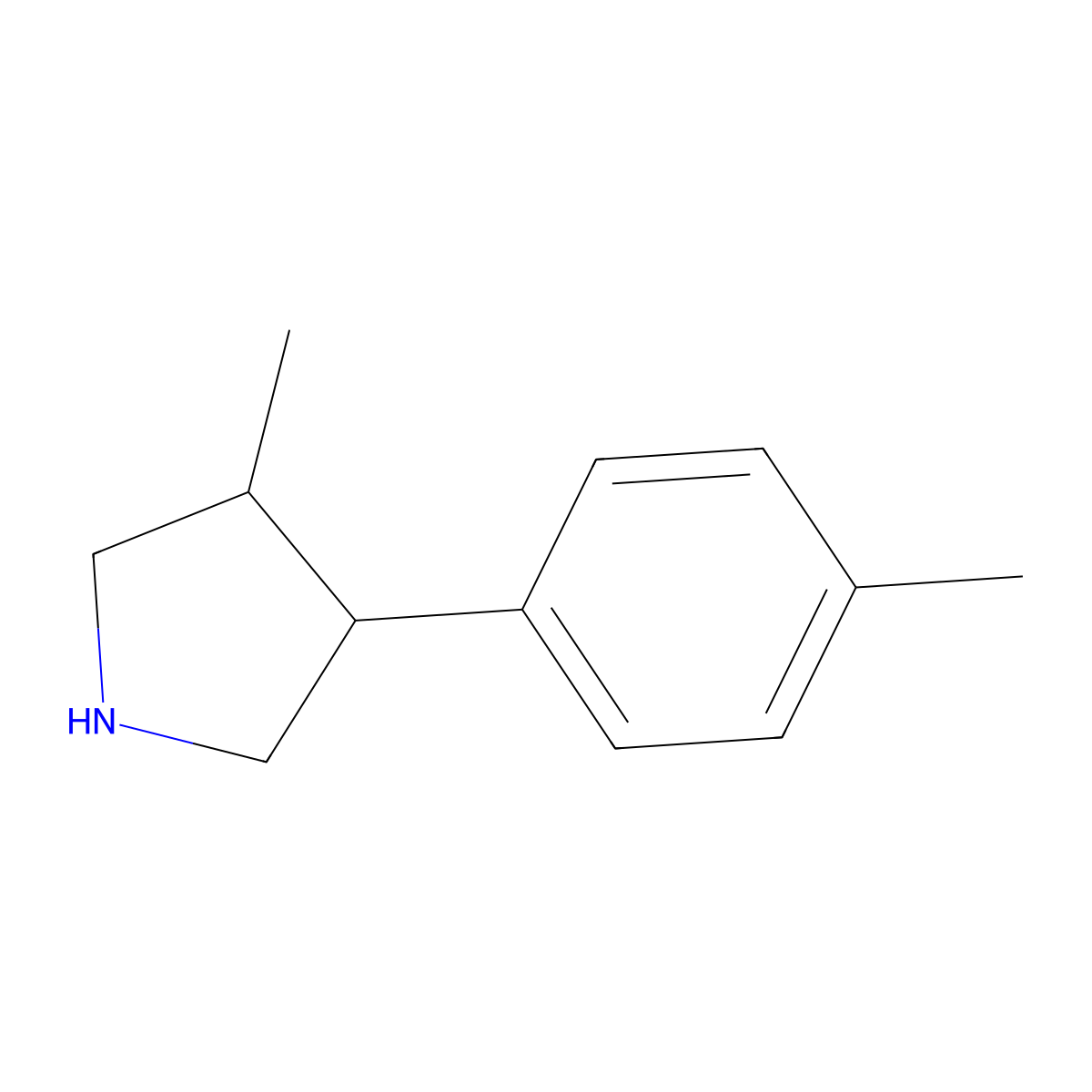 3-Methyl-4-(4-methylphenyl)pyrrolidine molecular structure, CAS 1526777-55-8