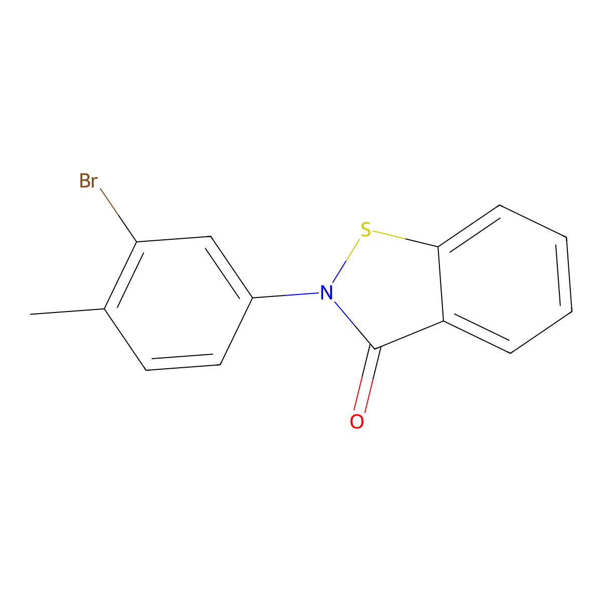 2-(3-Bromo-4-methylphenyl)-2,3-dihydro-1,2-benzothiazol-3-one molecular structure, CAS 1526779-49-6