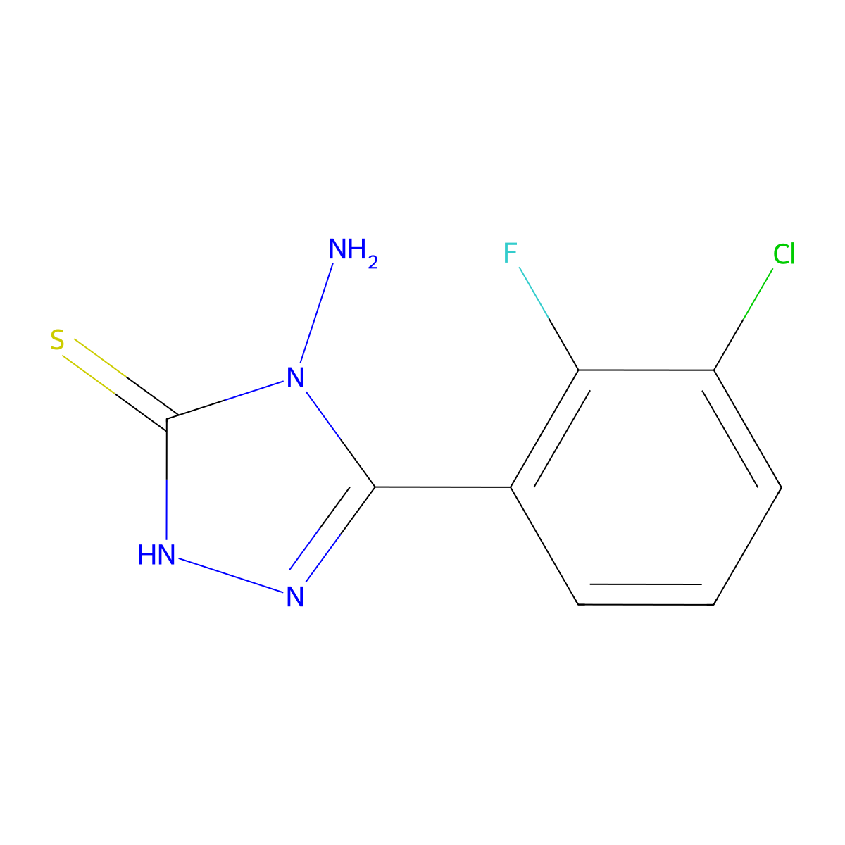4-Amino-5-(3-chloro-2-fluorophenyl)-4H-1,2,4-triazole-3-thiol molecular structure, CAS 1526796-66-6