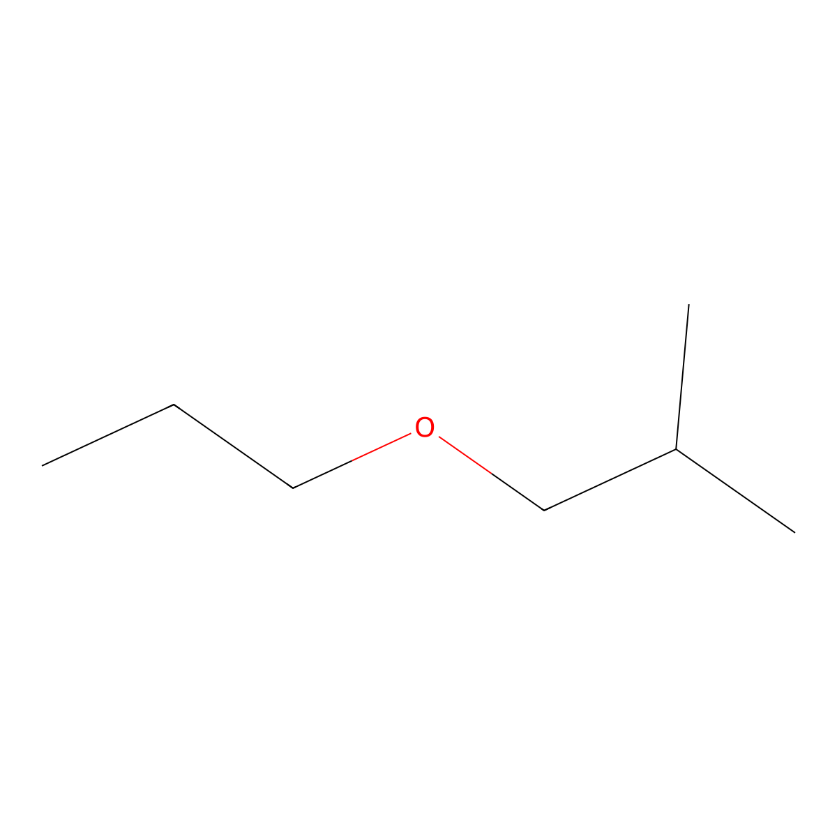 Propane, 2-methyl-1-propoxy- molecular structure, CAS 15268-49-2
