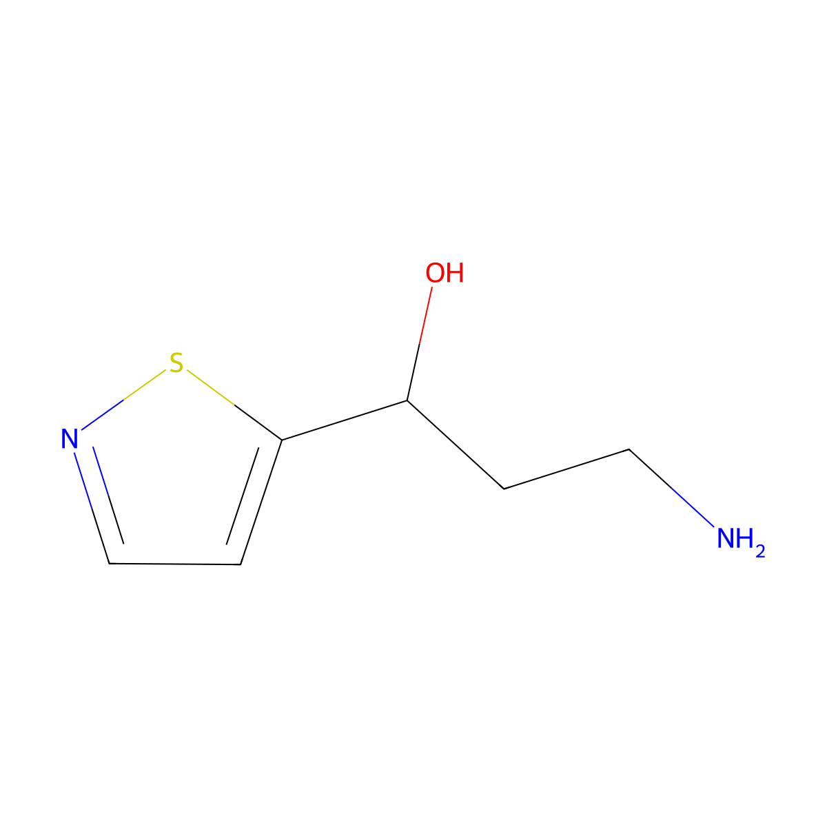 3-Amino-1-(1,2-thiazol-5-yl)propan-1-ol molecular structure, CAS 1526805-55-9