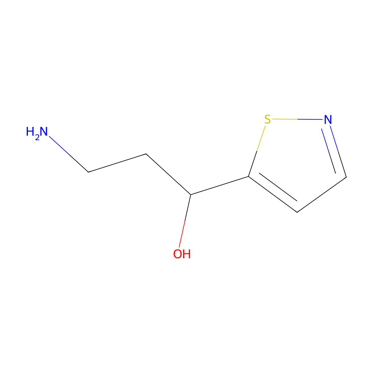 3-Amino-1-(1,2-thiazol-5-yl)propan-1-ol molecular structure, CAS 1526805-55-9