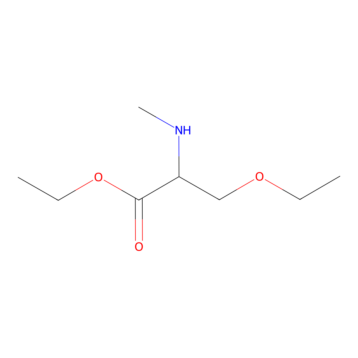 Ethyl 3-ethoxy-2-(methylamino)propanoate molecular structure, CAS 1526810-67-2