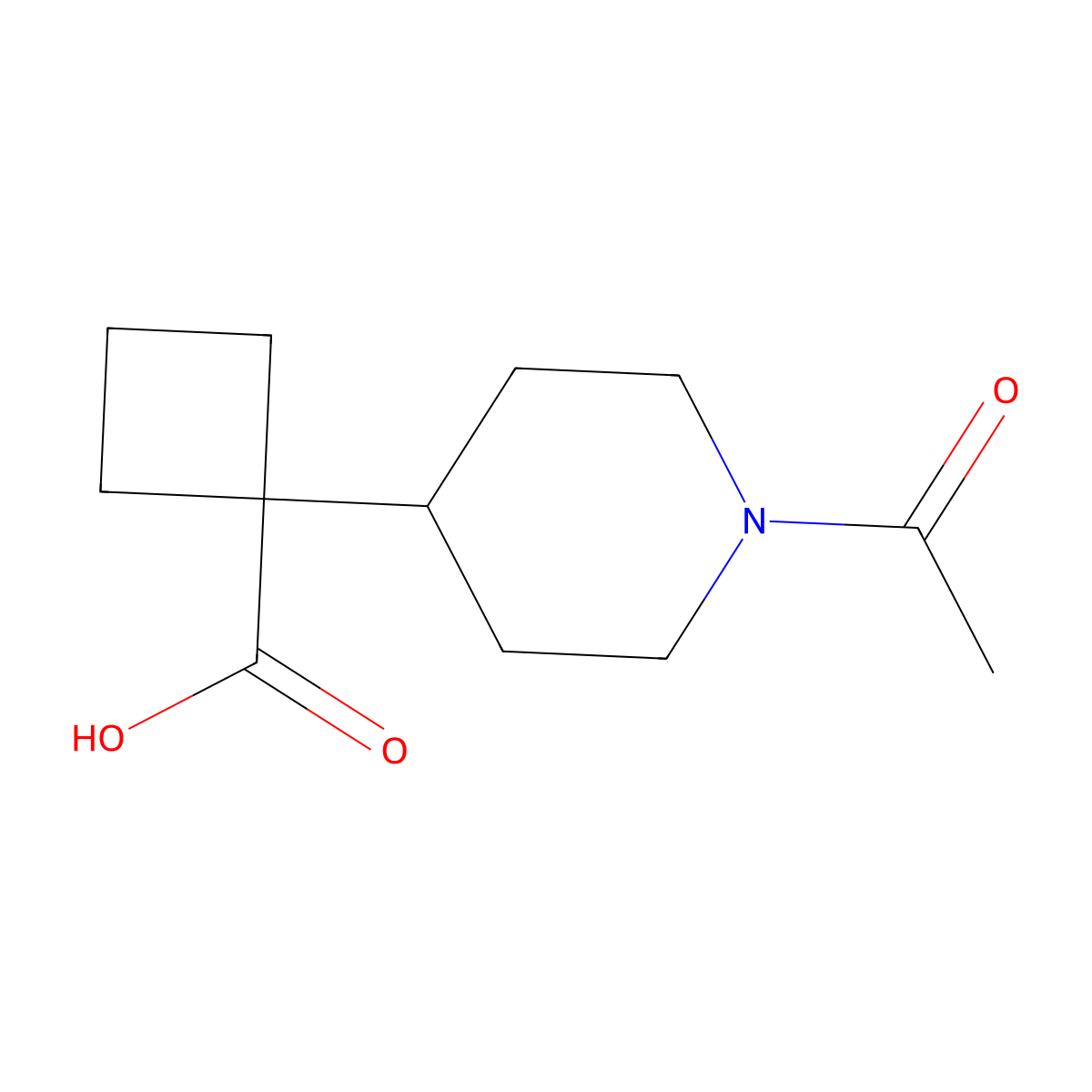 1-(1-Acetylpiperidin-4-yl)cyclobutane-1-carboxylic acid molecular structure, CAS 1526819-29-3