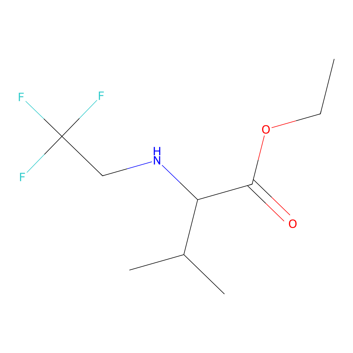 Ethyl 3-methyl-2-[(2,2,2-trifluoroethyl)amino]butanoate molecular structure, CAS 1526826-45-8